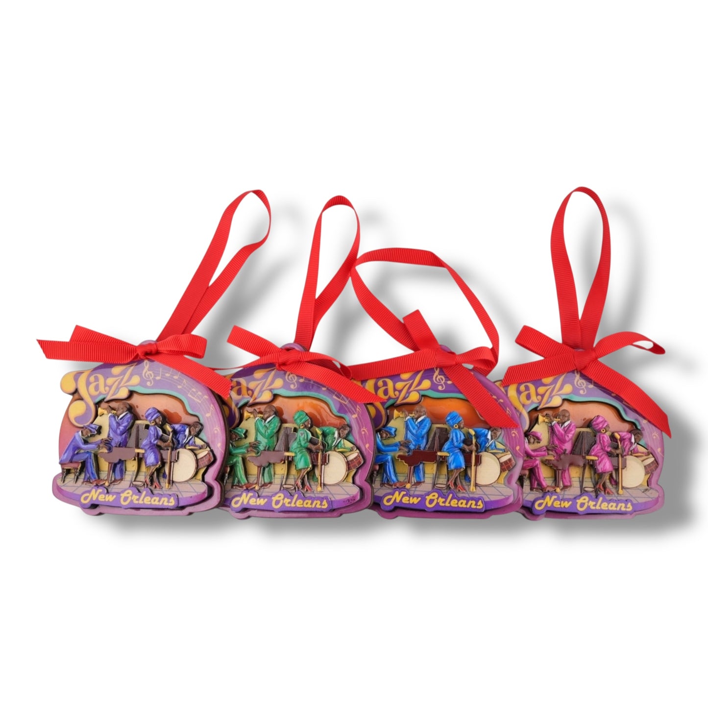 NOLA Jazz Band Players Ornament (4 Colors) - local art - Holiday Ornaments - New Orleans Souvenir