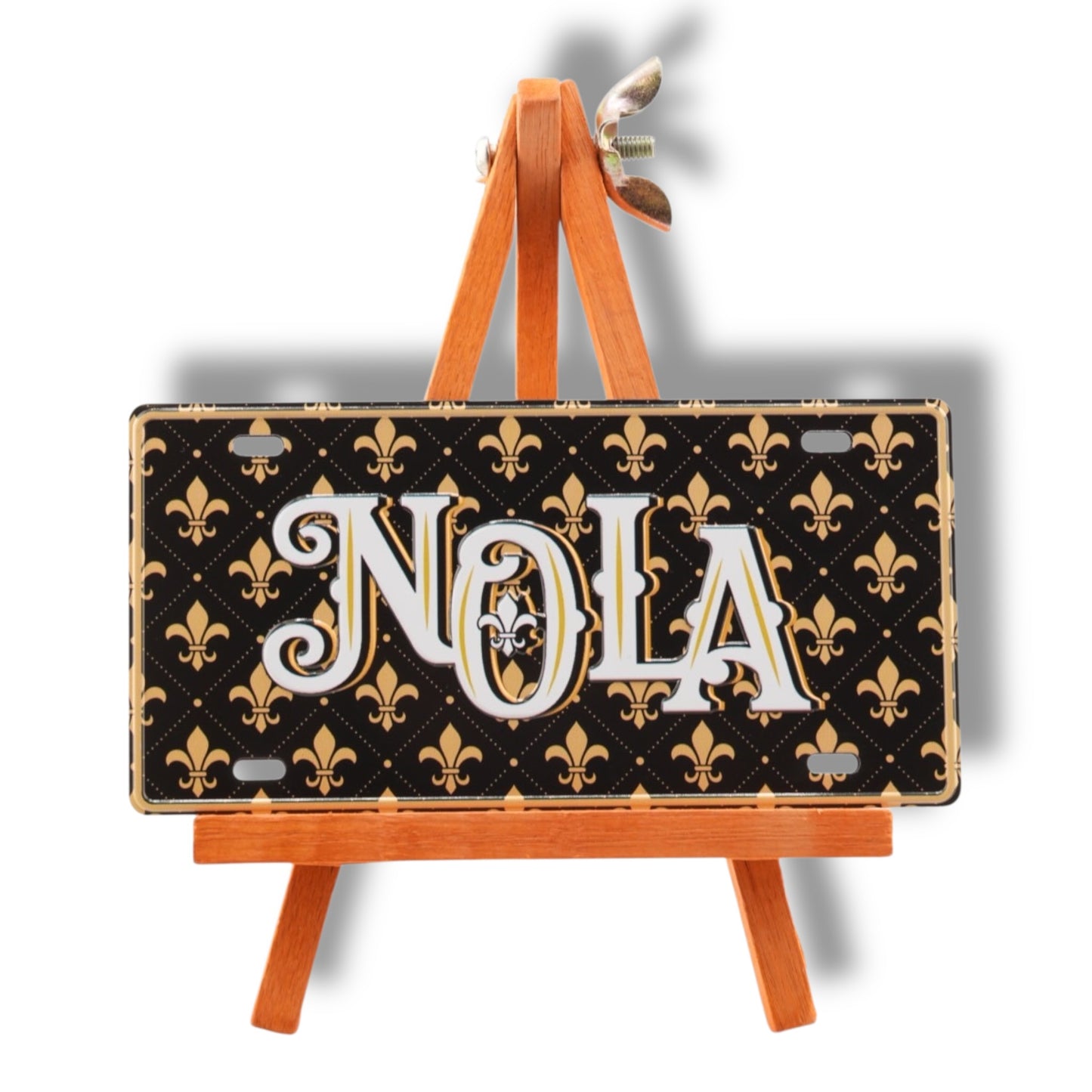 NOLA Black & Gold Metal Street Sign Magnet - local art - Refrigerator Magnets - New Orleans Souvenir