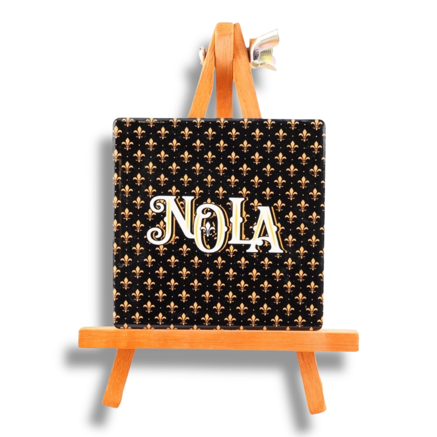 NOLA Black & Gold Ceramic Magnet - local art - Refrigerator Magnets - New Orleans Souvenir