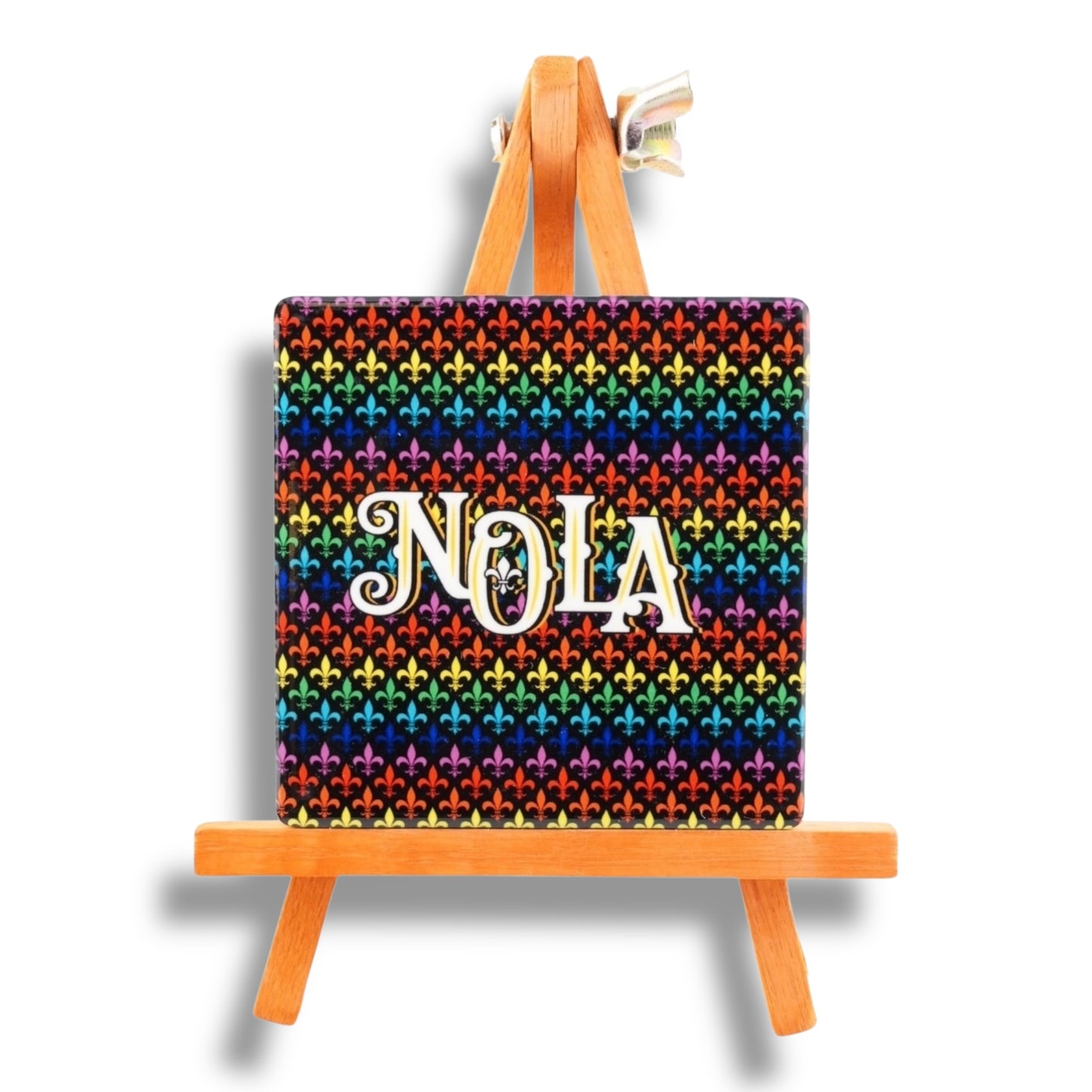 NOLA Rainbow Ceramic Magnet - local art, vibrant - Refrigerator Magnets - New Orleans Souvenir