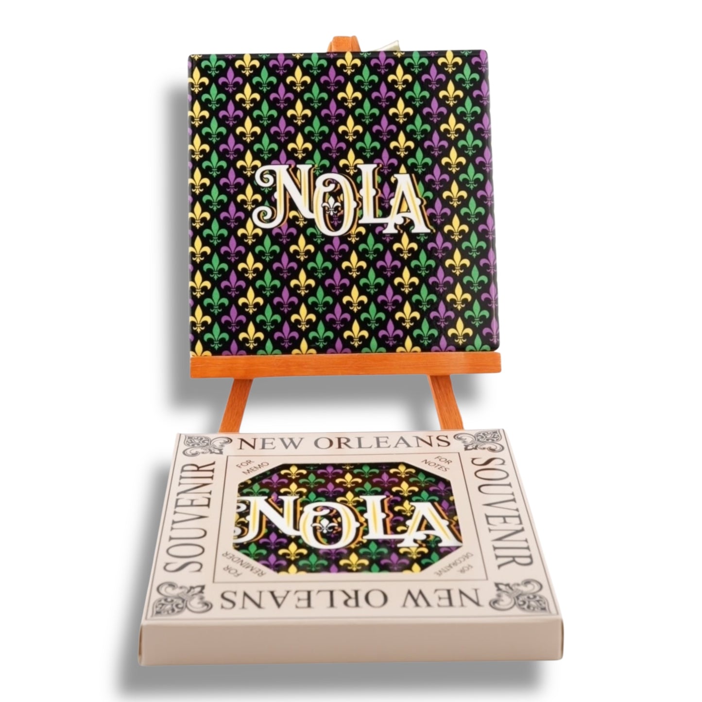 NOLA Mardi Gras Ceramic Coaster - local art - Coasters - New Orleans Souvenir