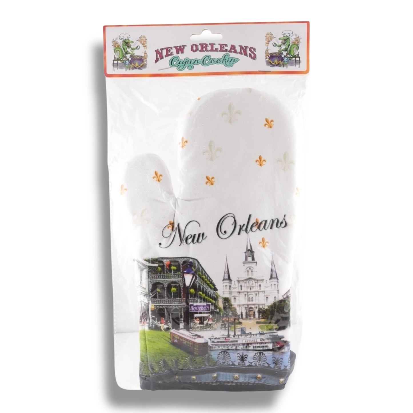 New Orleans Cityscape Oven Mitt - local art - Potholders & Oven Mitts
