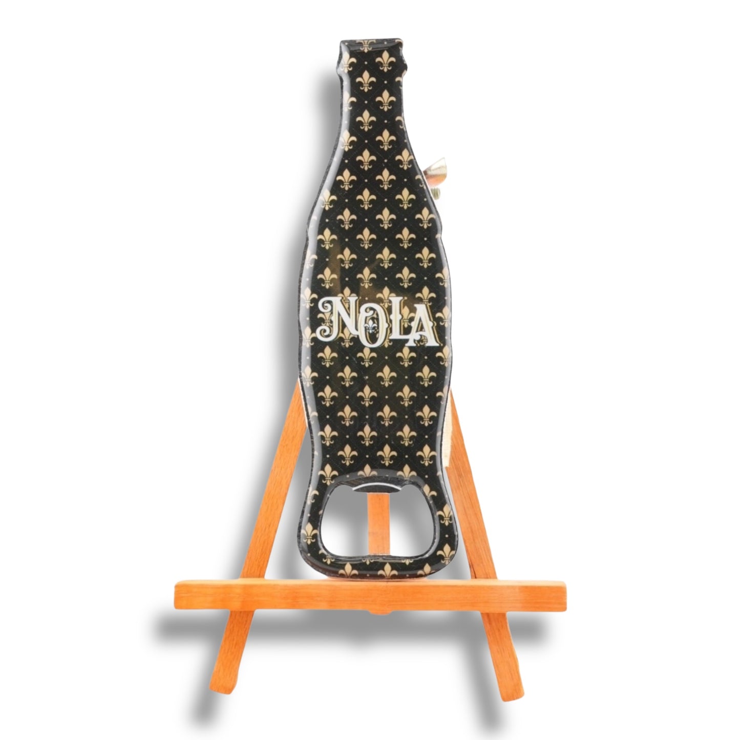 NOLA Black & Gold Bottle-Shaped Opener - Bottle Openers - New Orleans Souvenir