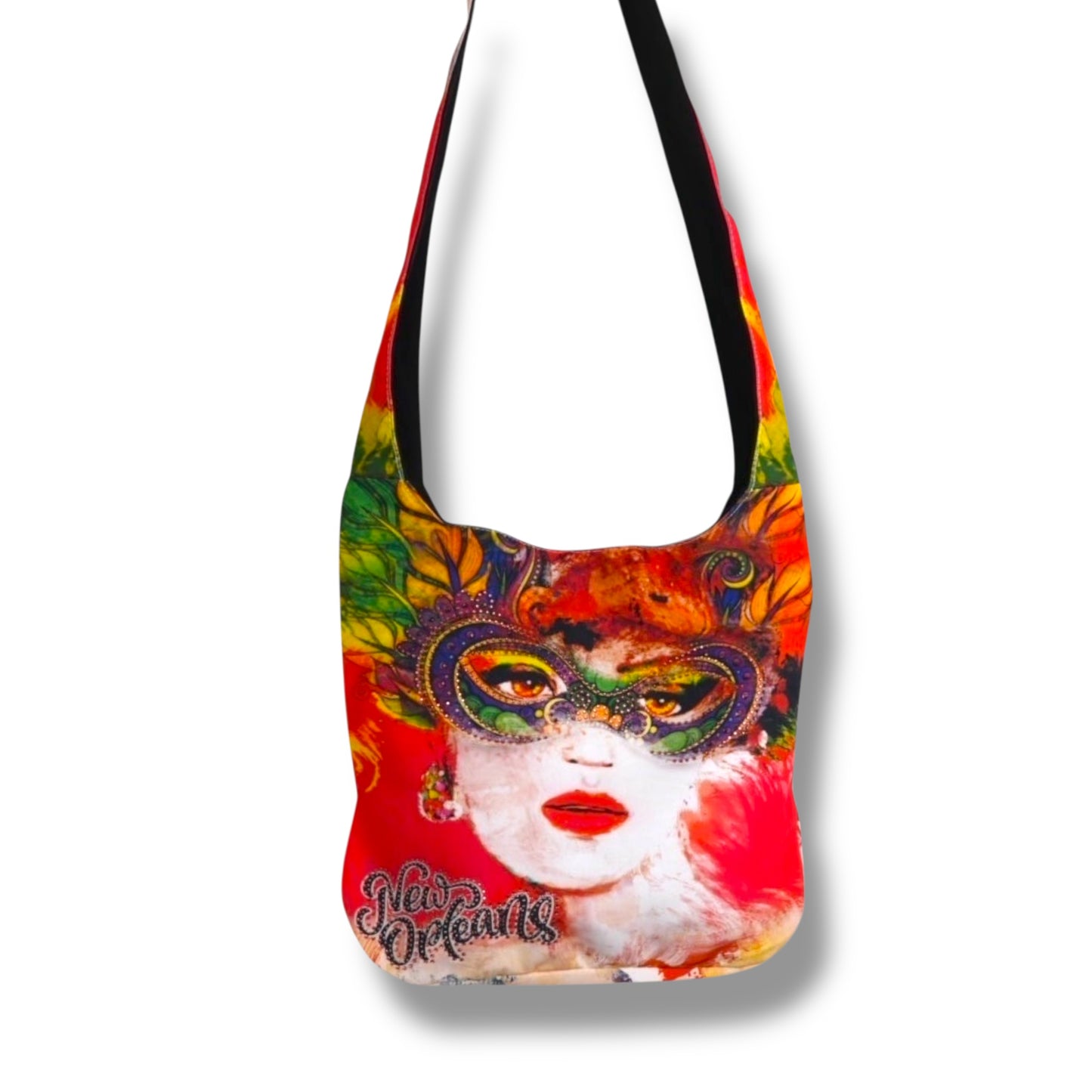 Mardi Gras Face Shoulder Bag - Tote Bags - New Orleans Souvenir