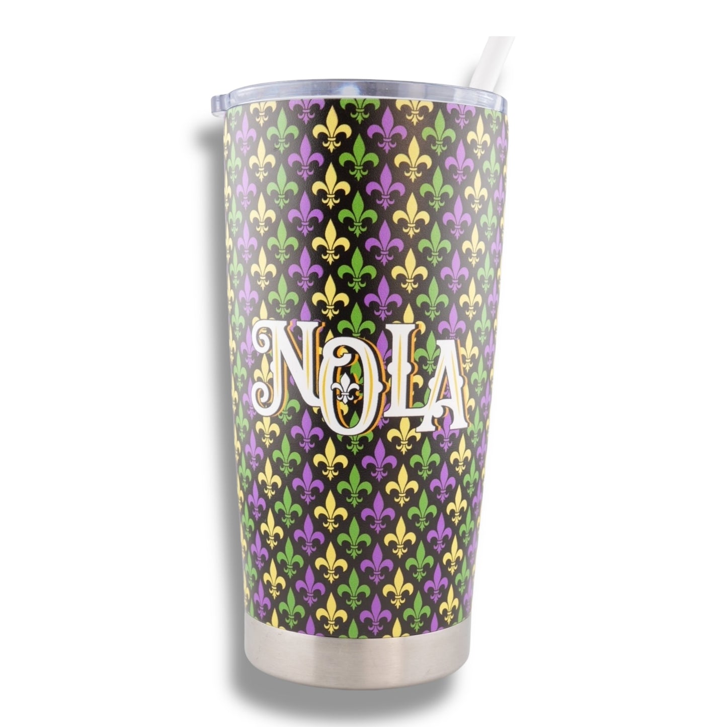 NOLA Mardi Gras Stainless Steel Flask - Flasks - New Orleans Souvenir