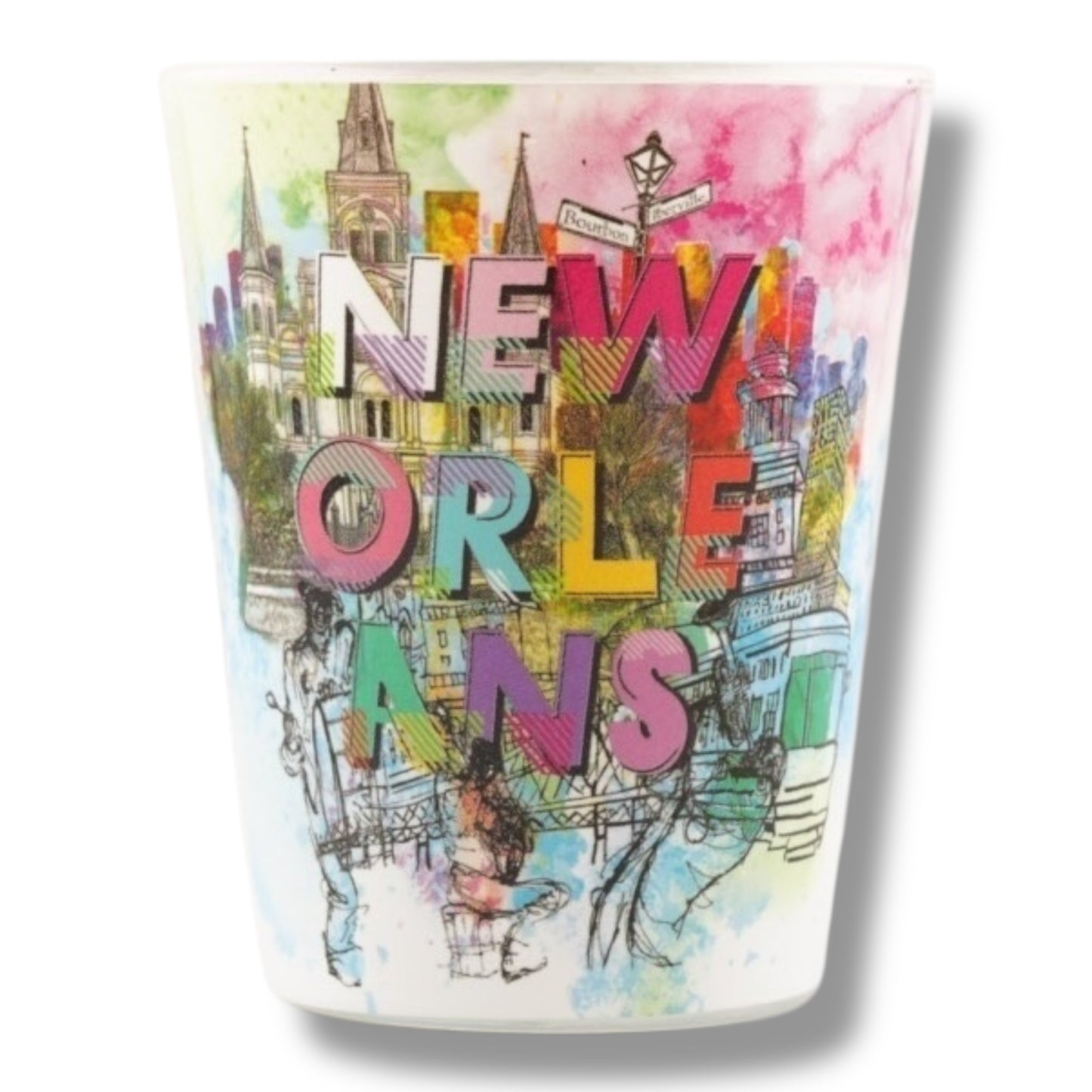 New Orleans Fun Colors Short Shot Glass - Shot Glasses