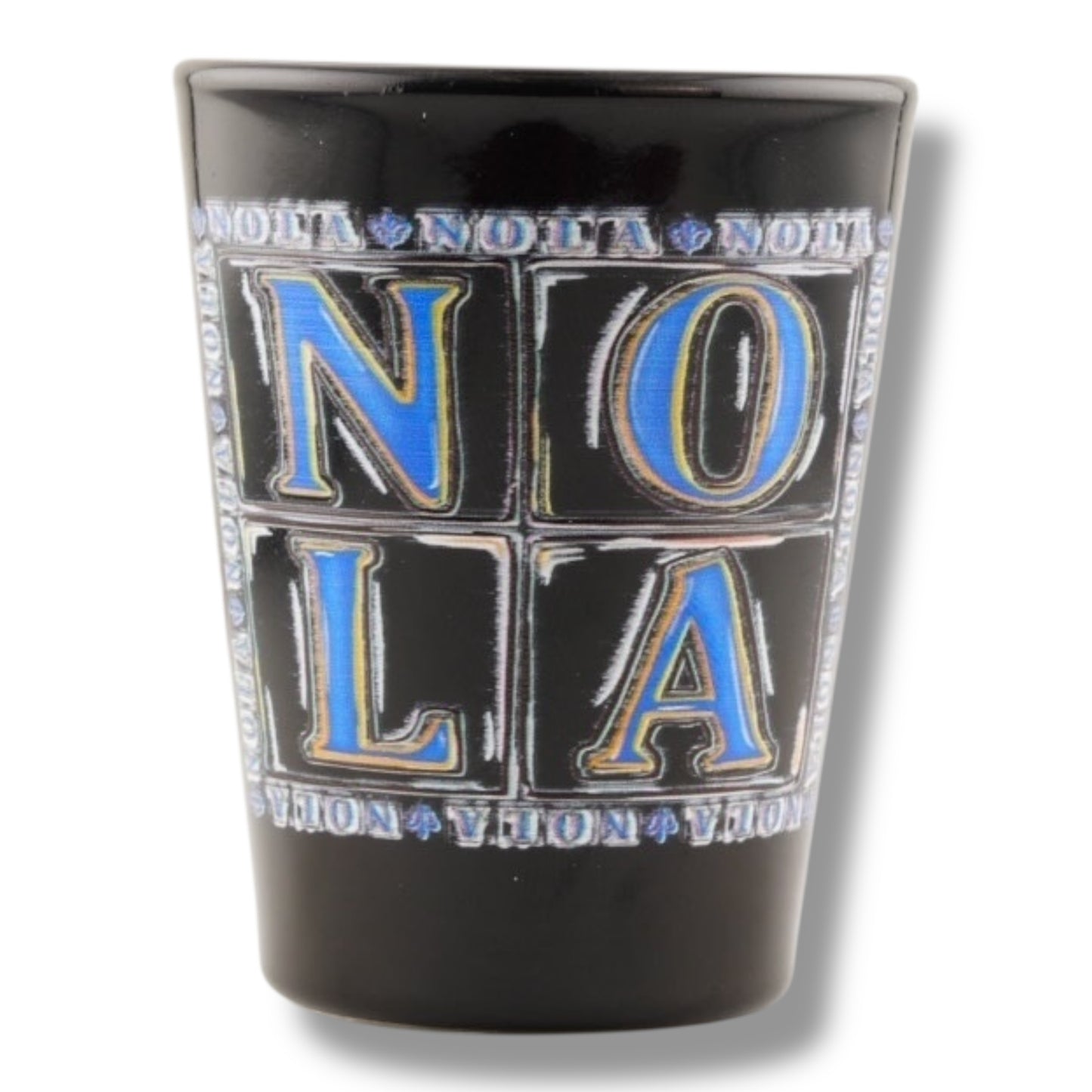 NOLA Black & Blue Short Shot Glass - Shot Glasses - New Orleans Souvenir