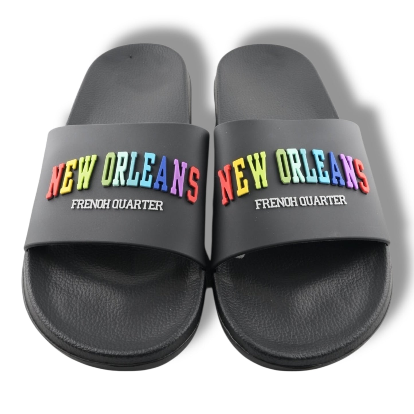 New Orleans Rainbow Letters Slippers - durable, vibrant