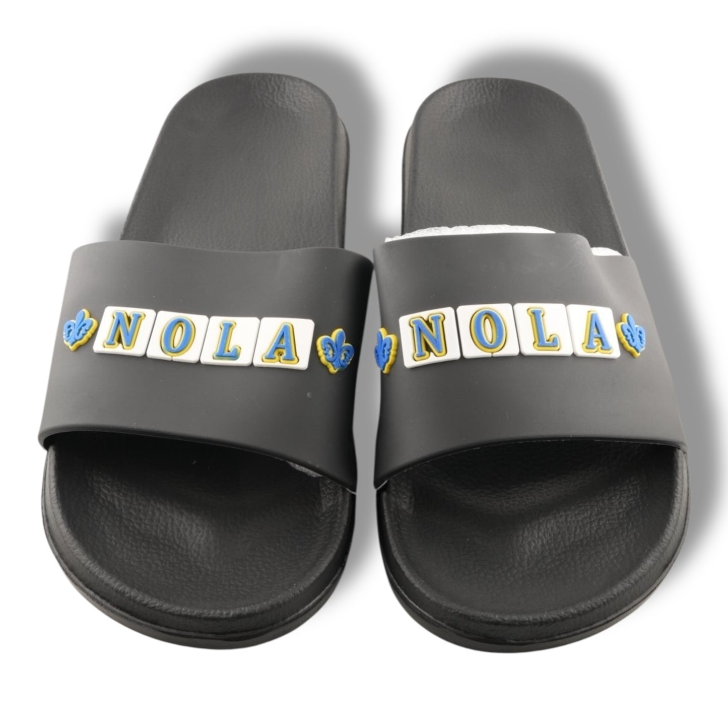 NOLA White & Blue Slippers - New Orleans Souvenir