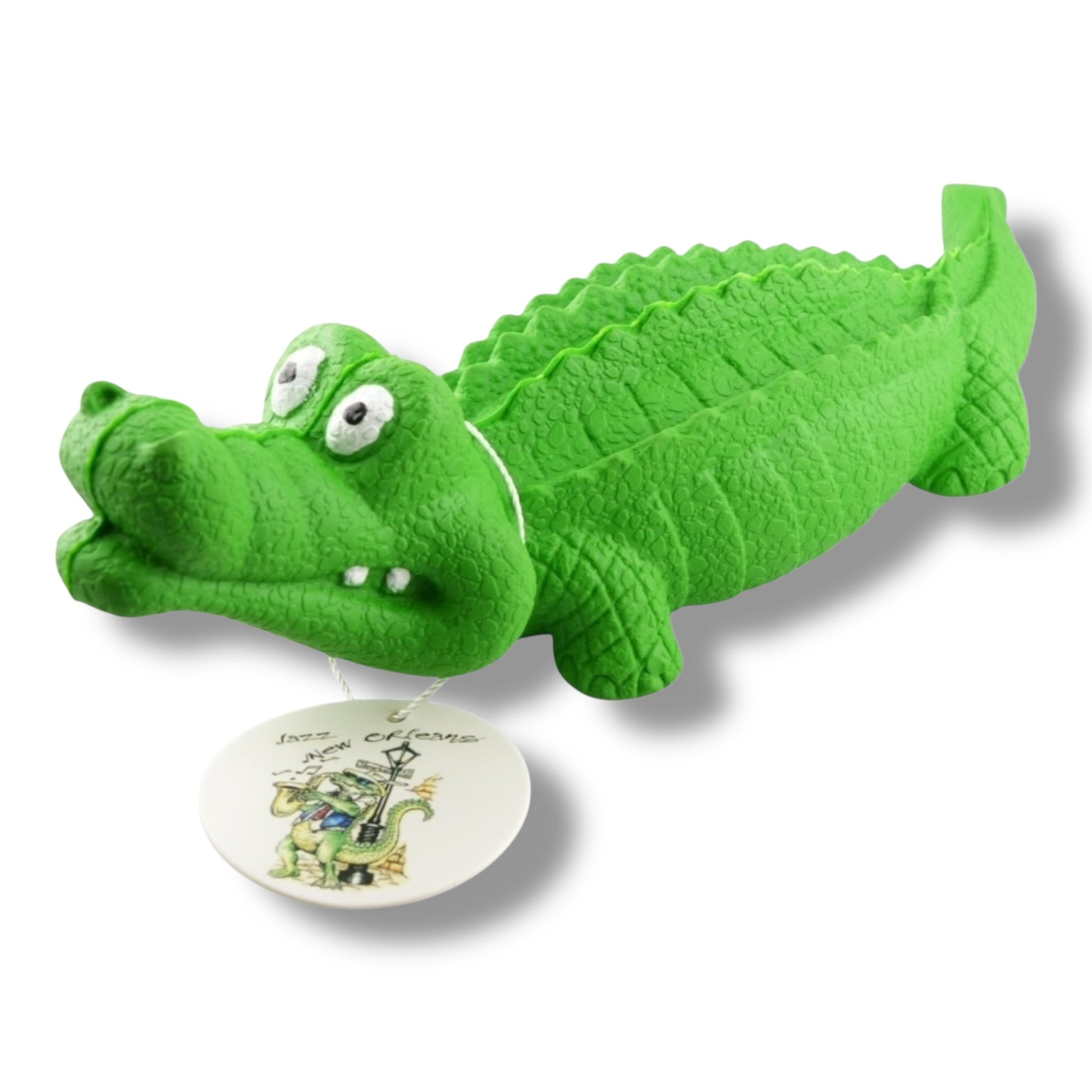 Durable Plastic Green Alligator Toy 10"L - Dog Toys - New Orleans Souvenir