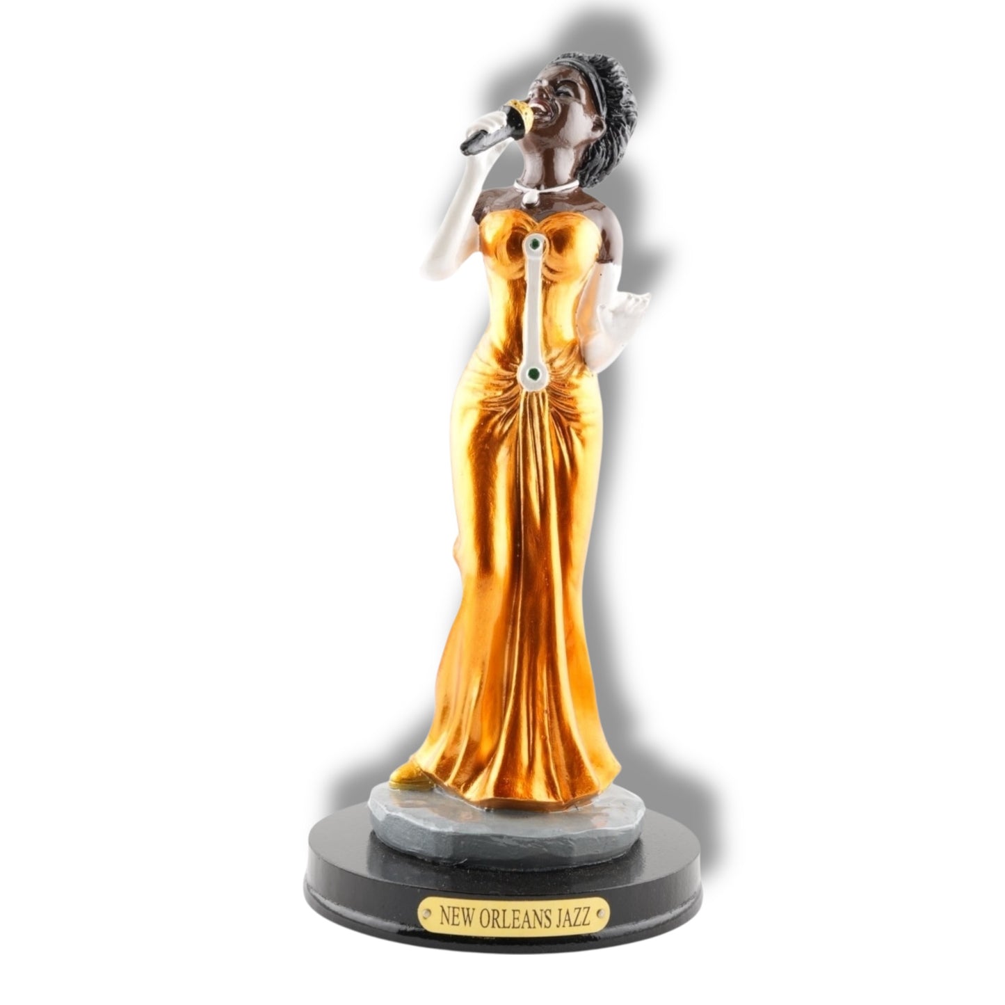 New Orleans Jazz Female Singer With Wooden Base - local art, vibrant - Statues, Figurines & Sculptures - Local Art - Locally Designed