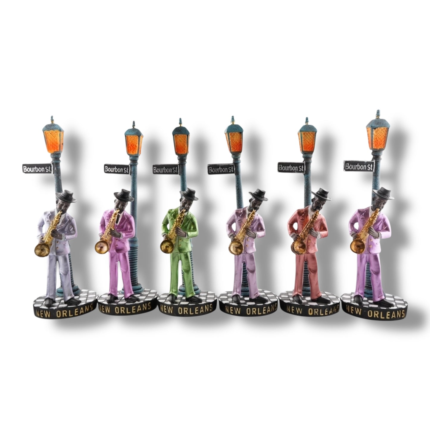 Bourbon Street Sax Player (6 Colors) - durable, vibrant - New Orleans Souvenir - New Orleans Sculpture - Locally Made