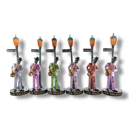 Bourbon Street Sax Player (6 Colors) - durable, vibrant - New Orleans Souvenir - New Orleans Sculpture - Locally Made