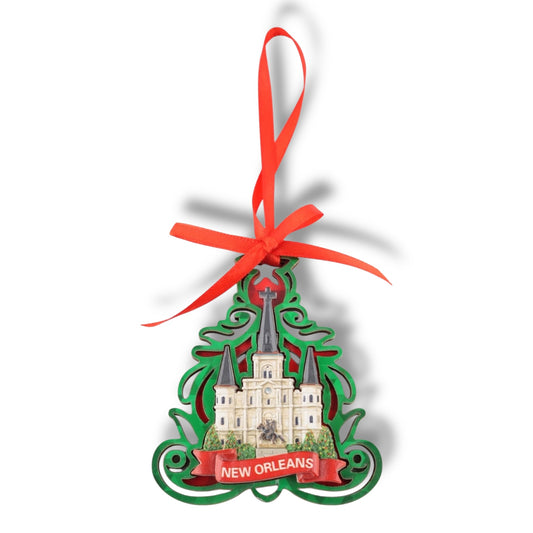 Saint Louis Cathedral Holiday Tree Ornament - vibrant - Holiday Ornaments - New Orleans Souvenir