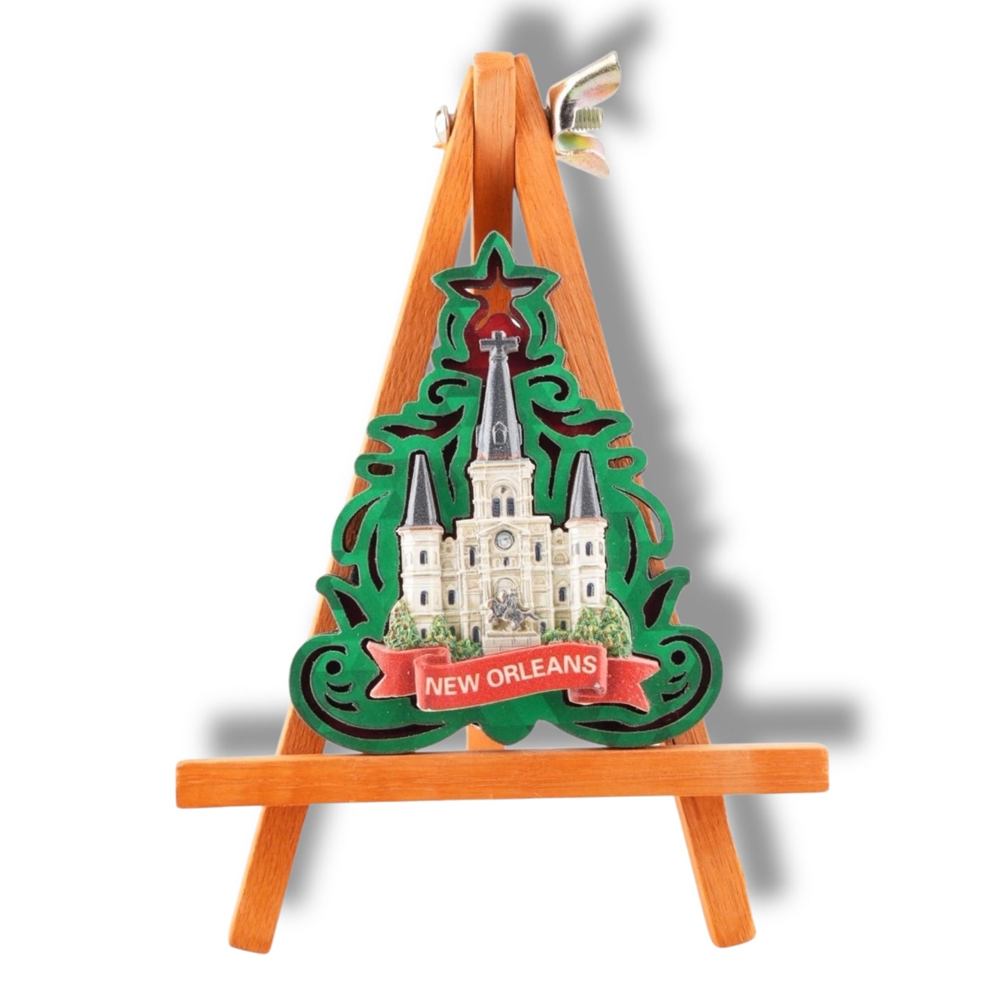 Saint Louis Cathedral Holiday Tree Magnet - vibrant - Refrigerator Magnets - New Orleans Souvenir