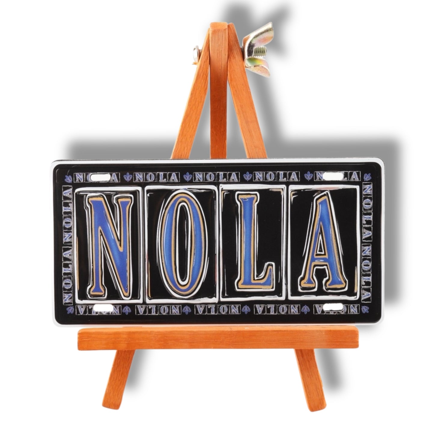 NOLA Black & Blue Metal Street Sign Magnet - Refrigerator Magnets - New Orleans Souvenir