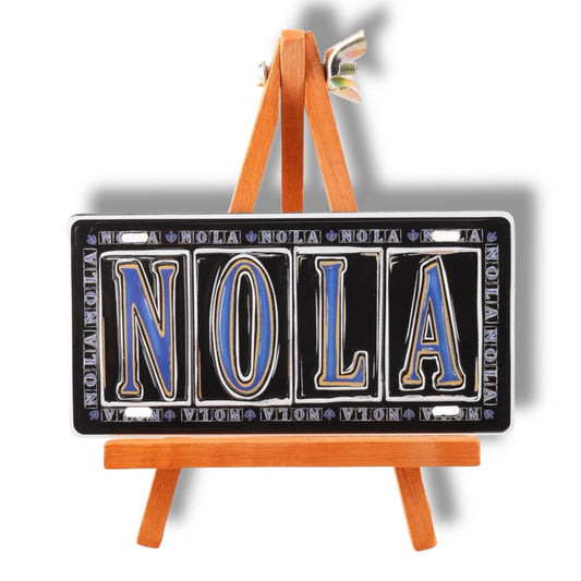 NOLA Black & Blue Metal Street Sign Magnet - Refrigerator Magnets - New Orleans Souvenir