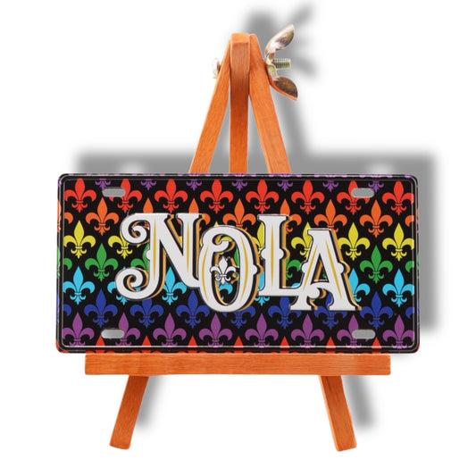 NOLA Rainbow Metal Street Sign Magnet - local art, durable - Refrigerator Magnets - New Orleans Souvenir