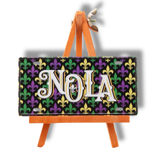 NOLA Mardi Gras Metal Street Sign Magnet - Refrigerator Magnets - New Orleans Souvenir