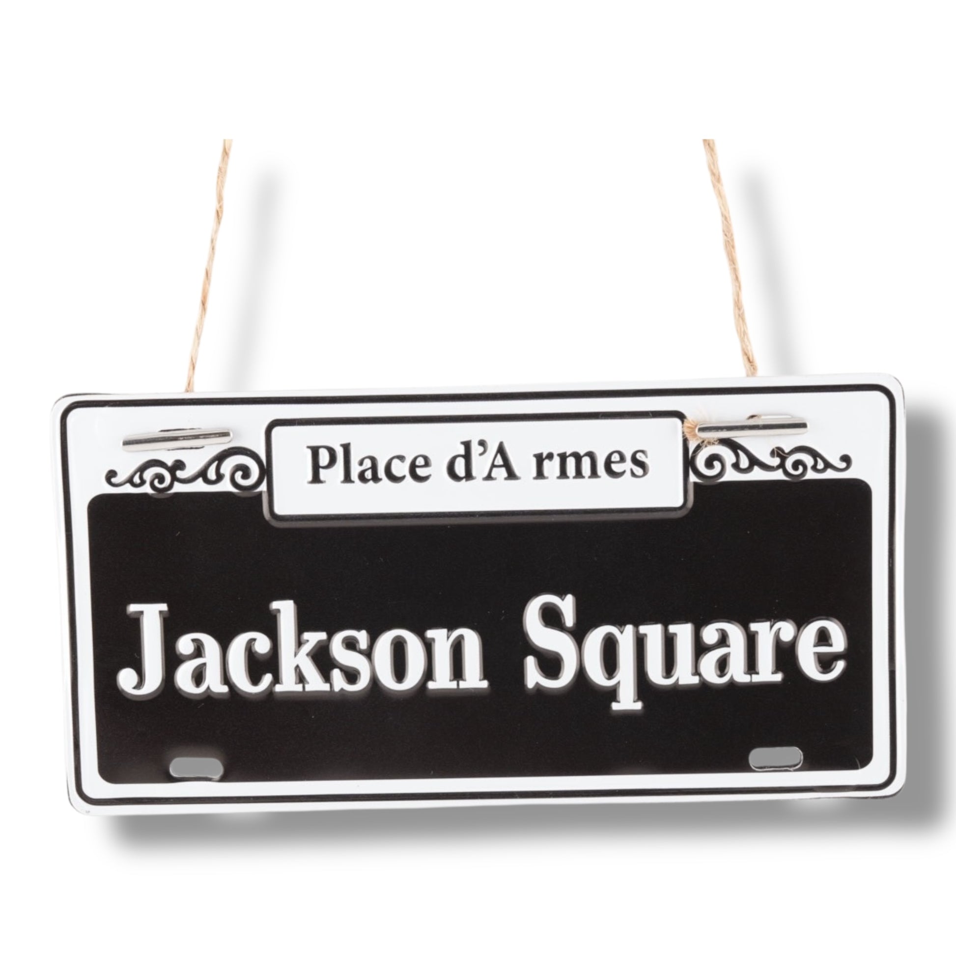 Jackson Square Metal Street Sign Ornament - vibrant - Holiday Ornaments - New Orleans Souvenir