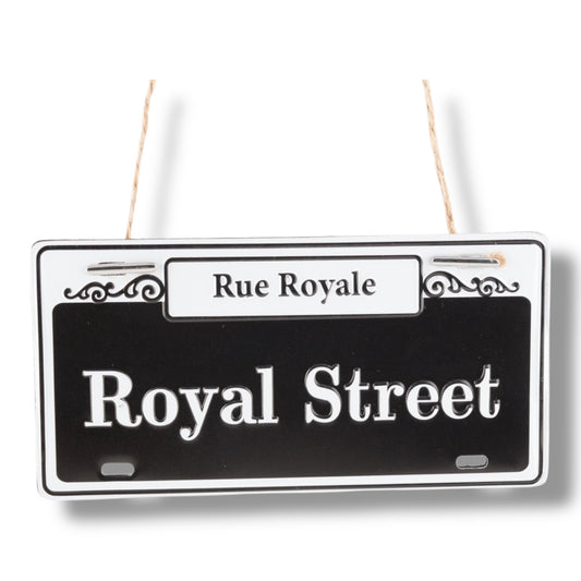 Royal Street Metal Street Sign Ornament - vibrant, colorful - Holiday Ornaments - New Orleans Souvenir