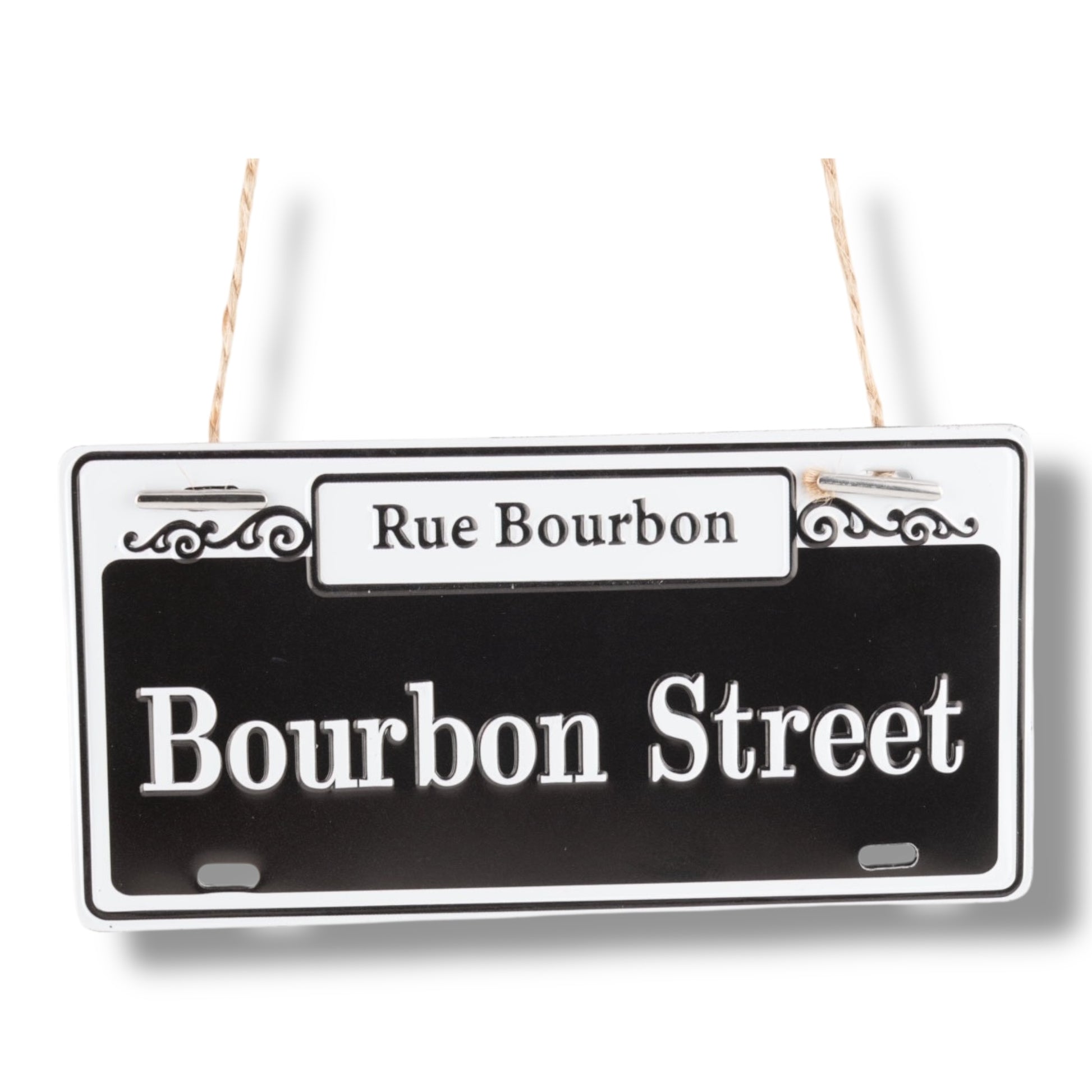 Bourbon Street Metal Street Sign Ornament - local art, durable - Holiday Ornaments - New Orleans Souvenir