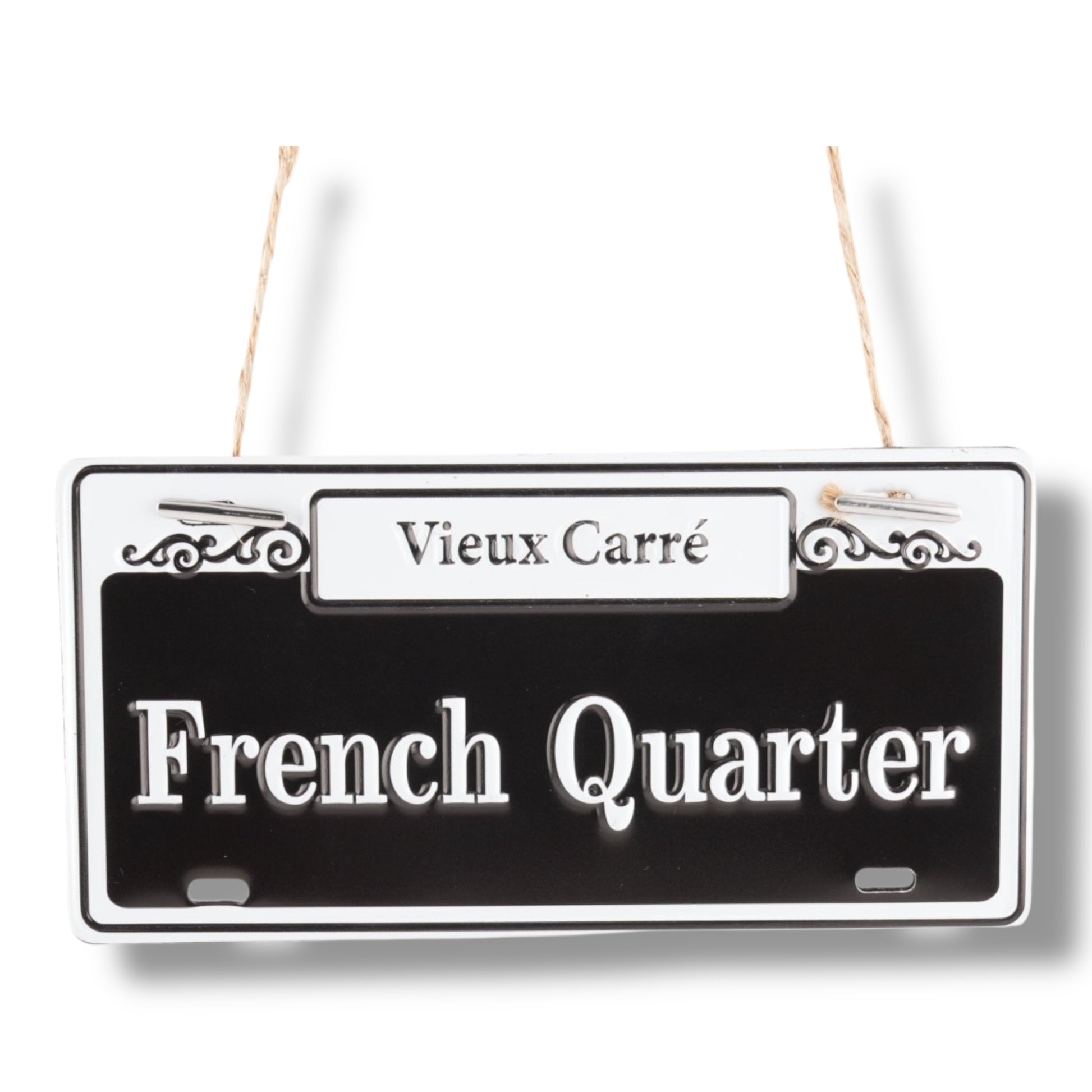 French Quarter Metal Street Sign Ornament - Holiday Ornaments - New Orleans Souvenir