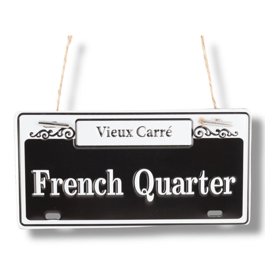 French Quarter Metal Street Sign Ornament - Holiday Ornaments - New Orleans Souvenir