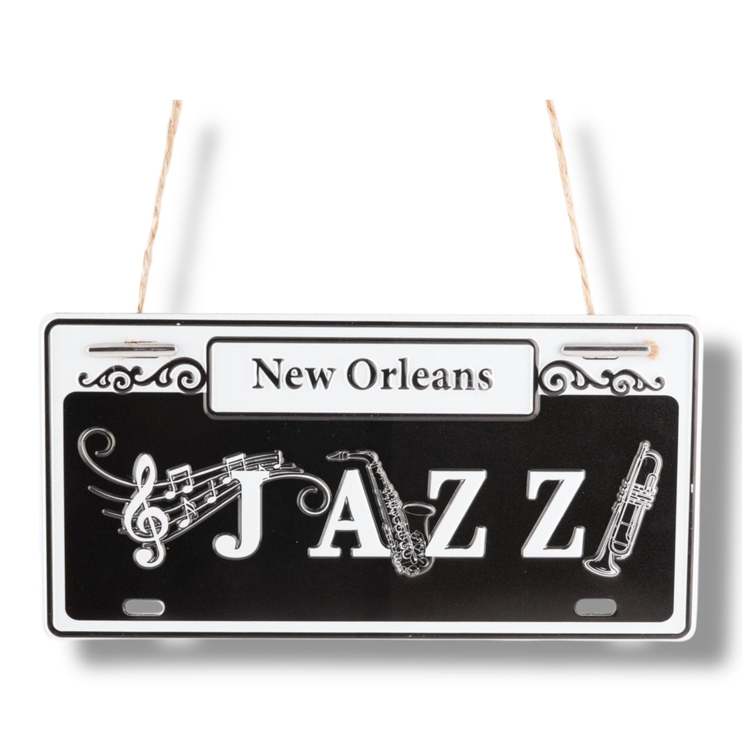 Jazz Music Metal Street Sign Ornament - Holiday Ornaments - New Orleans Souvenir