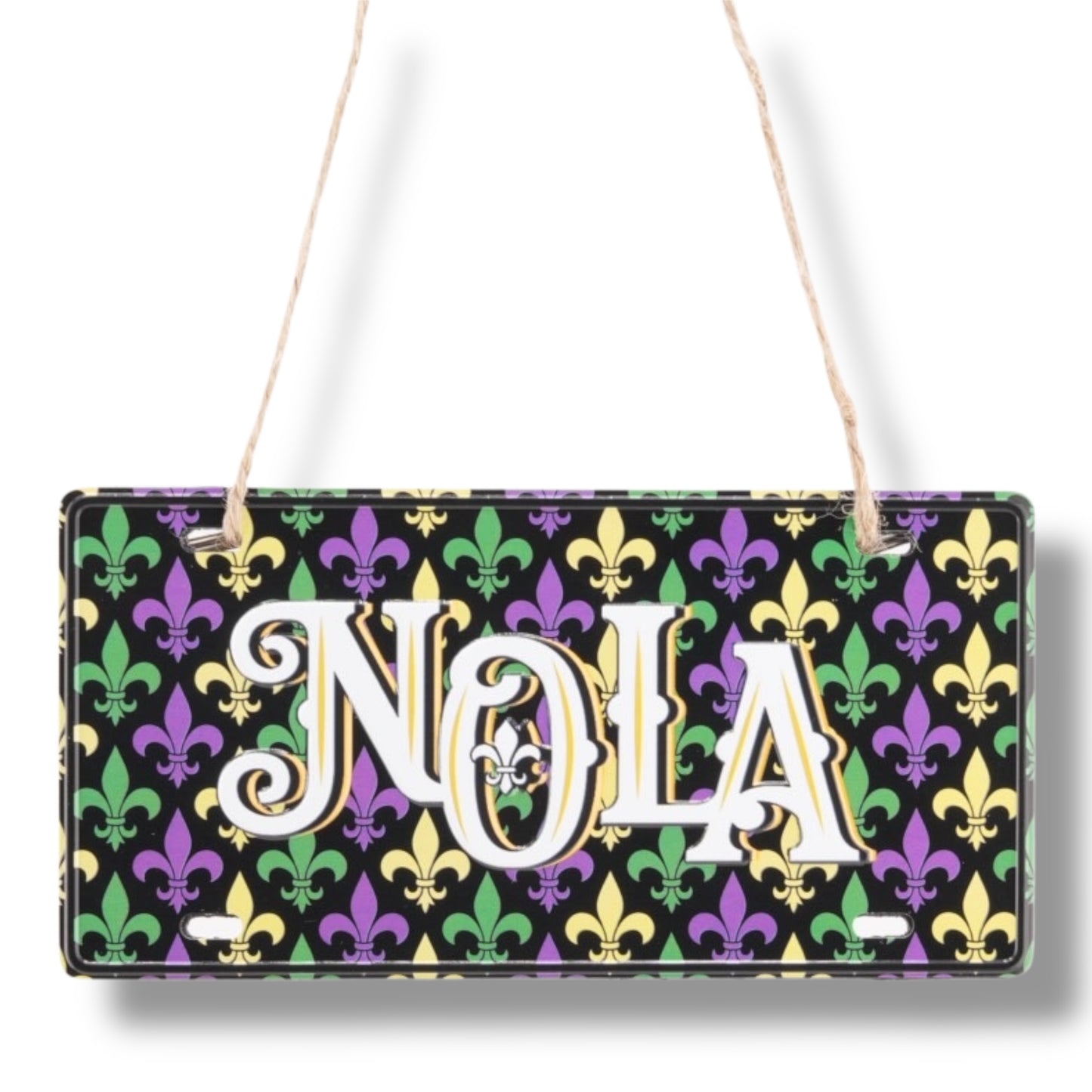 NOLA Mardi Gras Metal Street Sign Ornament - local art - Holiday Ornaments - New Orleans Souvenir