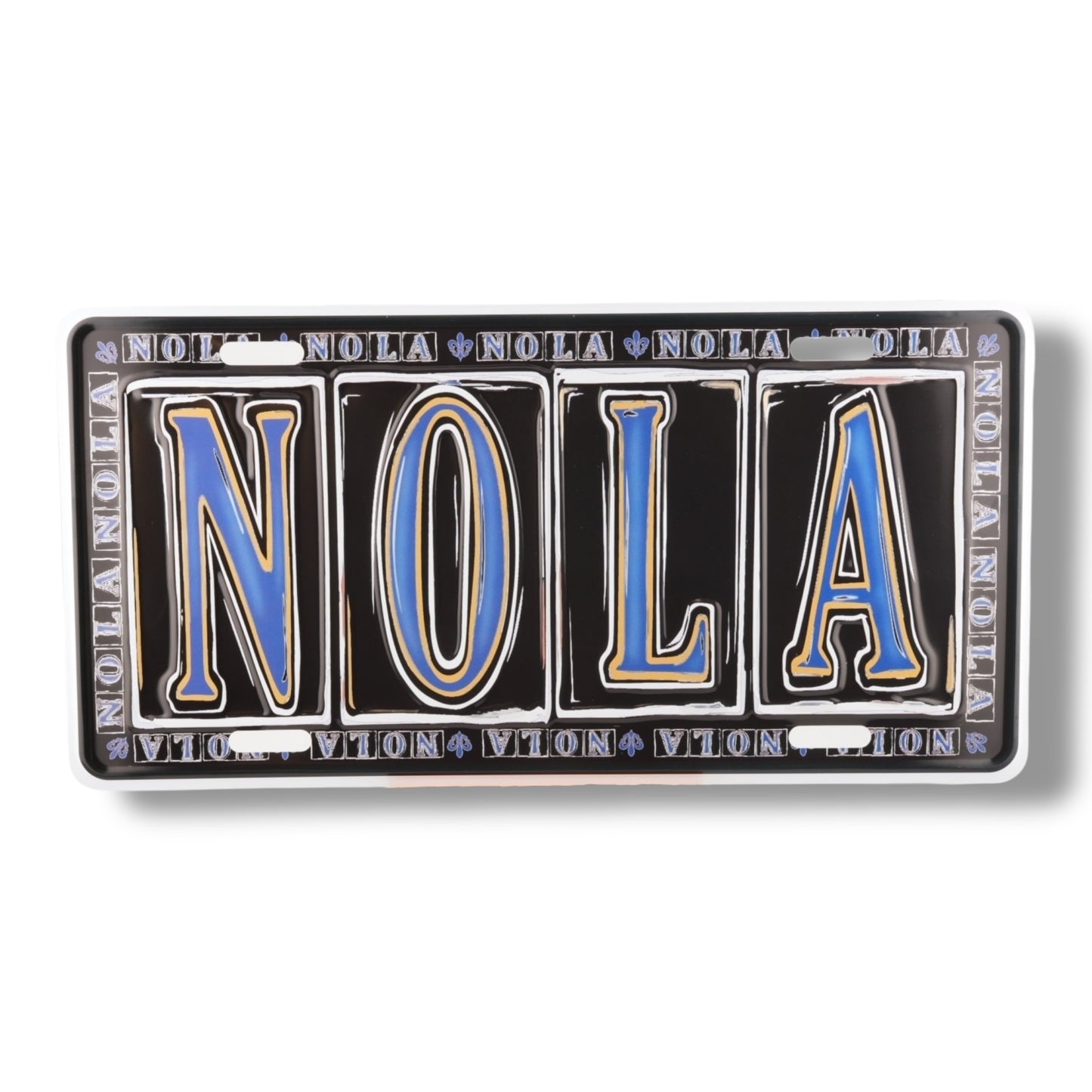 NOLA Black & Blue License Plate - vibrant - Signs - New Orleans Souvenir