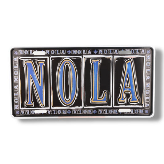 NOLA Black & Blue License Plate - vibrant - Signs - New Orleans Souvenir