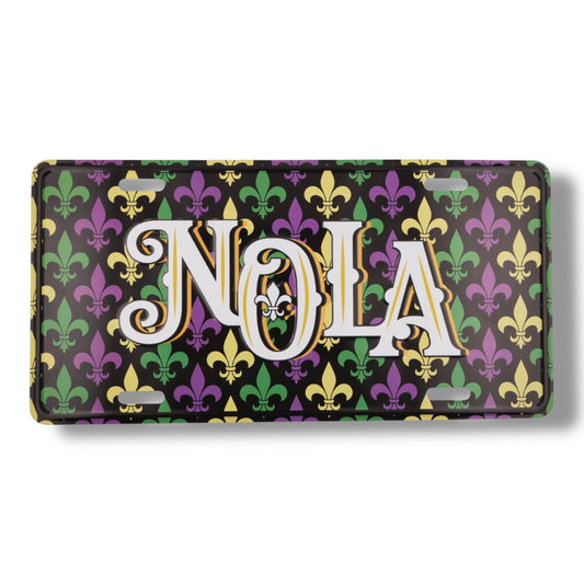 NOLA Mardi Gras License Plate - Signs - New Orleans Souvenir