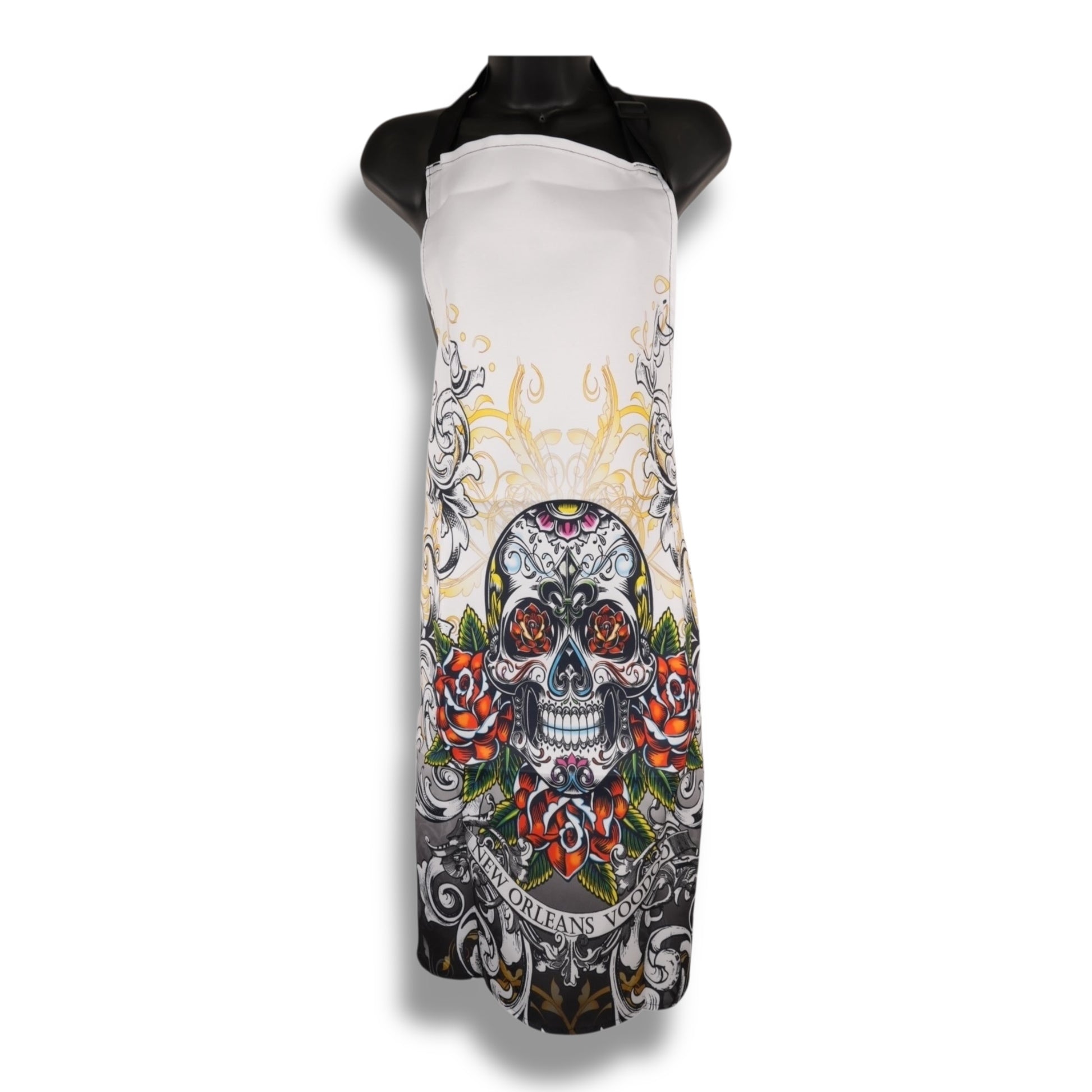 White Voodoo Skeleton Apron - local art - Aprons - New Orleans Souvenir