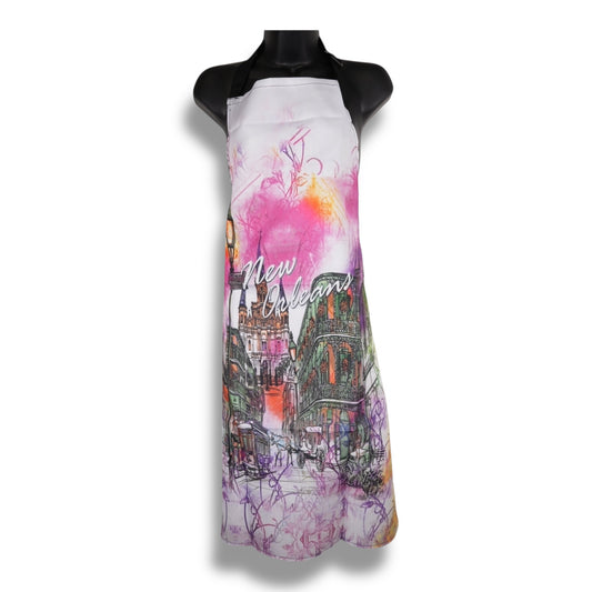 New Orleans Watercolor Cityscape Apron - Aprons