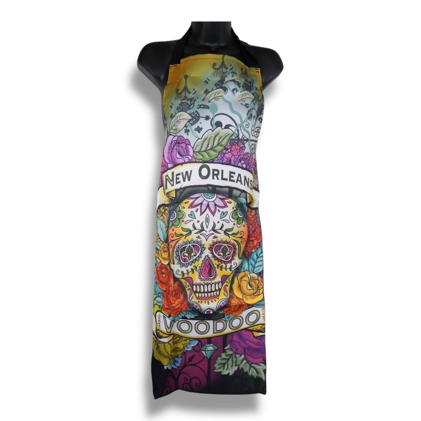 Green Voodoo Skeleton Apron - local art - Aprons - New Orleans Souvenir