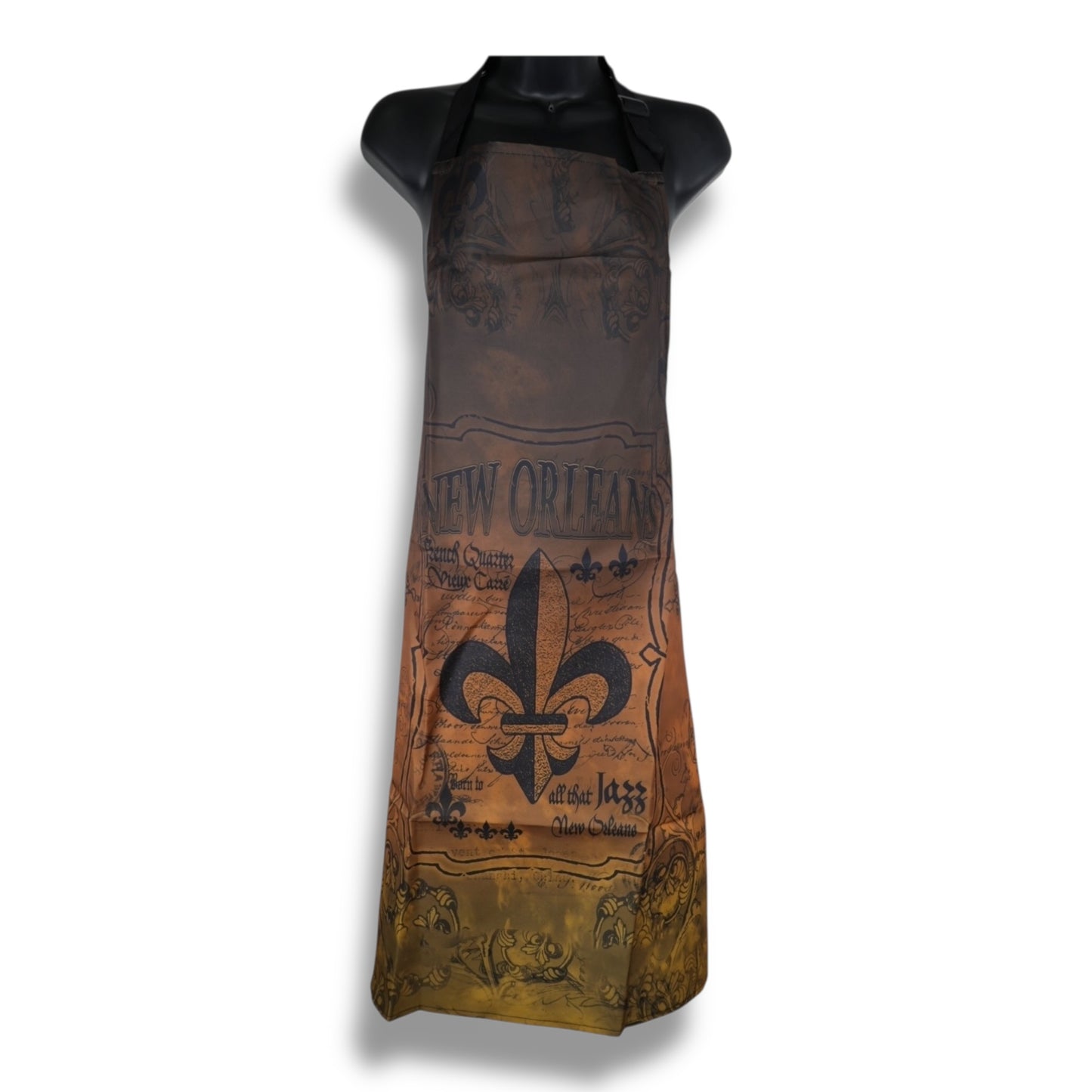 Fleur De Lis Black & Gold Apron - local art - Aprons - New Orleans Souvenir