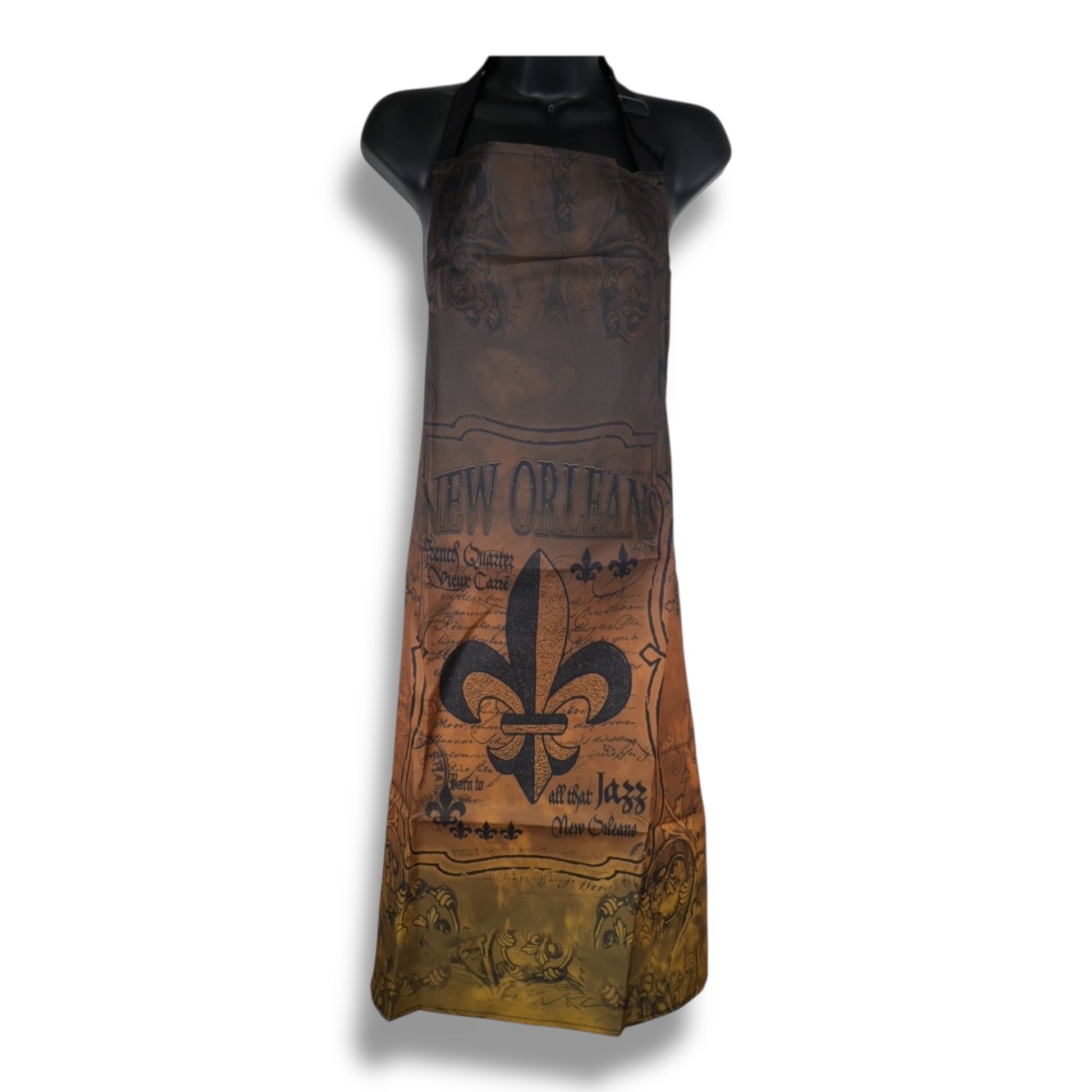 Fleur De Lis Black & Gold Apron - local art - Aprons - New Orleans Souvenir