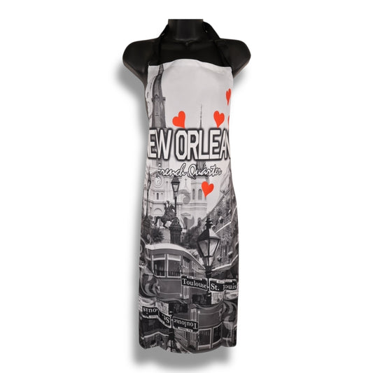 Cityscape With Hearts Apron - Aprons - New Orleans Souvenir