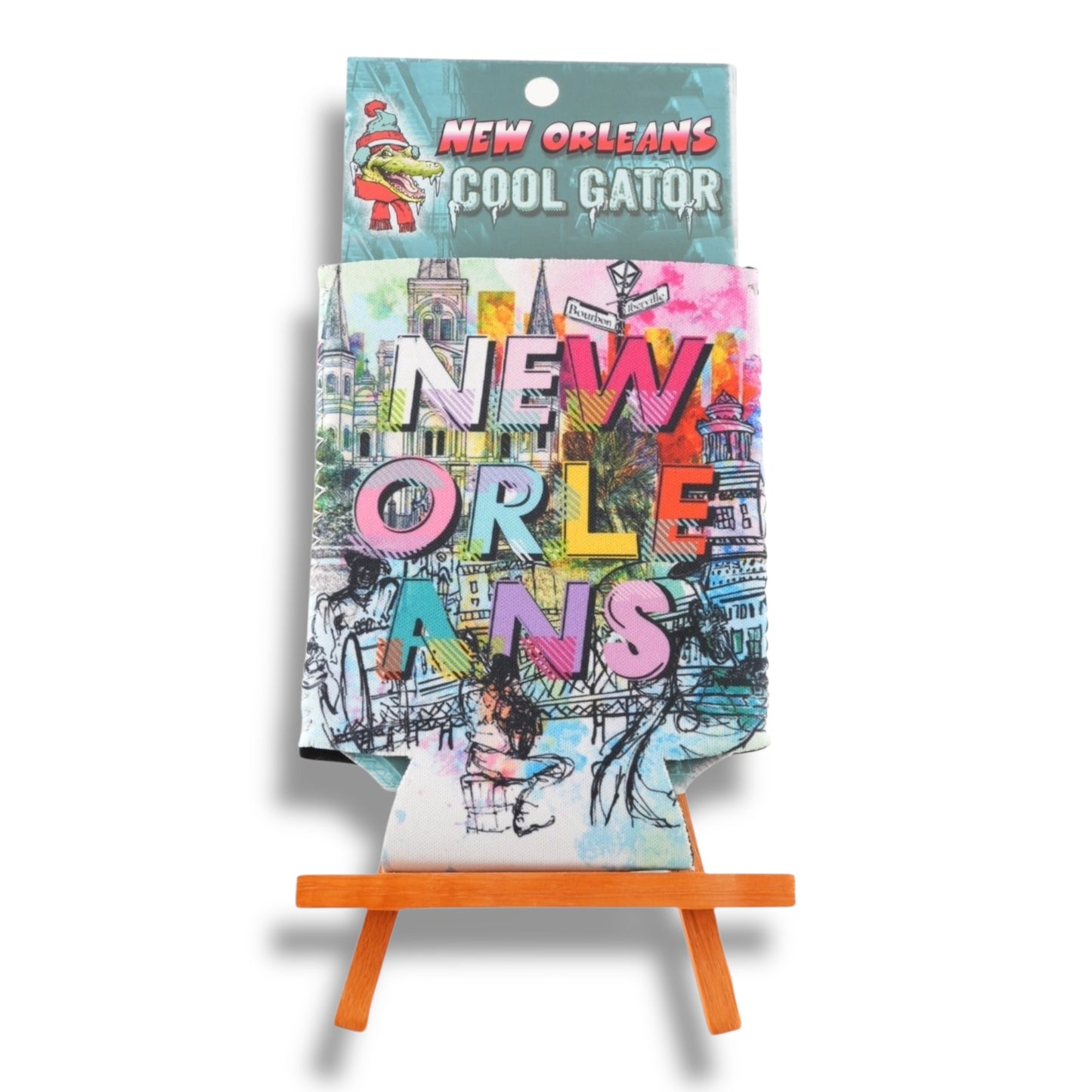 New Orleans Fun Colors Can Cooler - Bottle Sleeves & Coolers