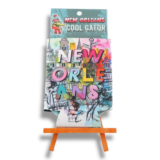 New Orleans Fun Colors Can Cooler - Bottle Sleeves & Coolers