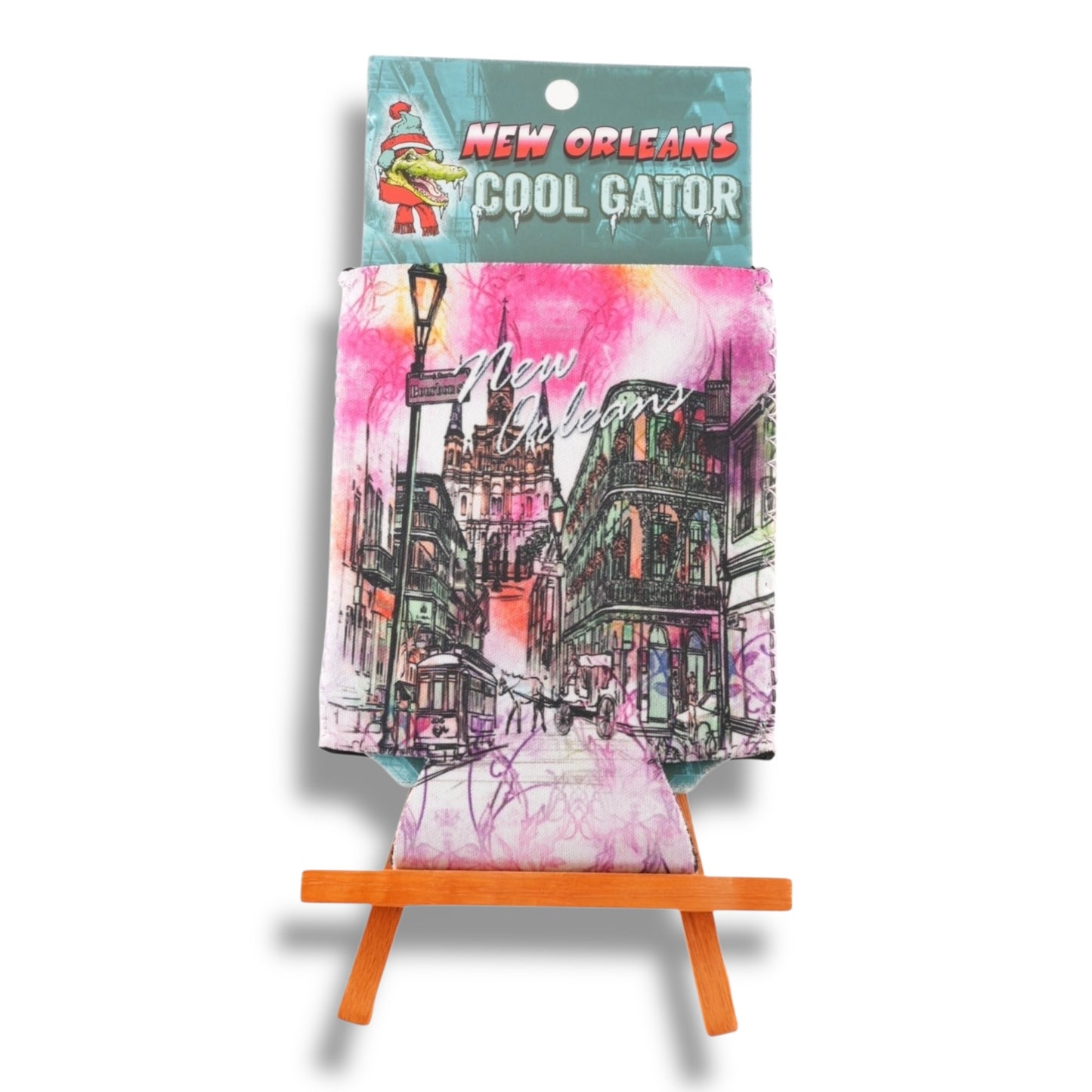 New Orleans Watercolor Cityscape Can Cooler - Bottle Sleeves & Coolers
