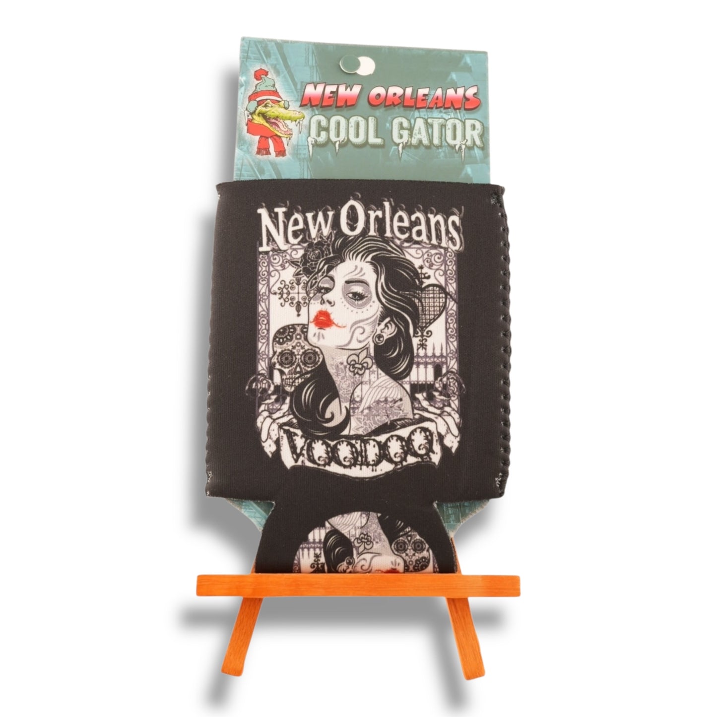 Voodoo Lady Can Cooler - local art, durable - Bottle Sleeves & Coolers - New Orleans Souvenir