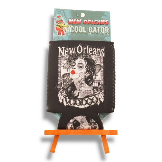 Voodoo Lady Can Cooler - local art, durable - Bottle Sleeves & Coolers - New Orleans Souvenir