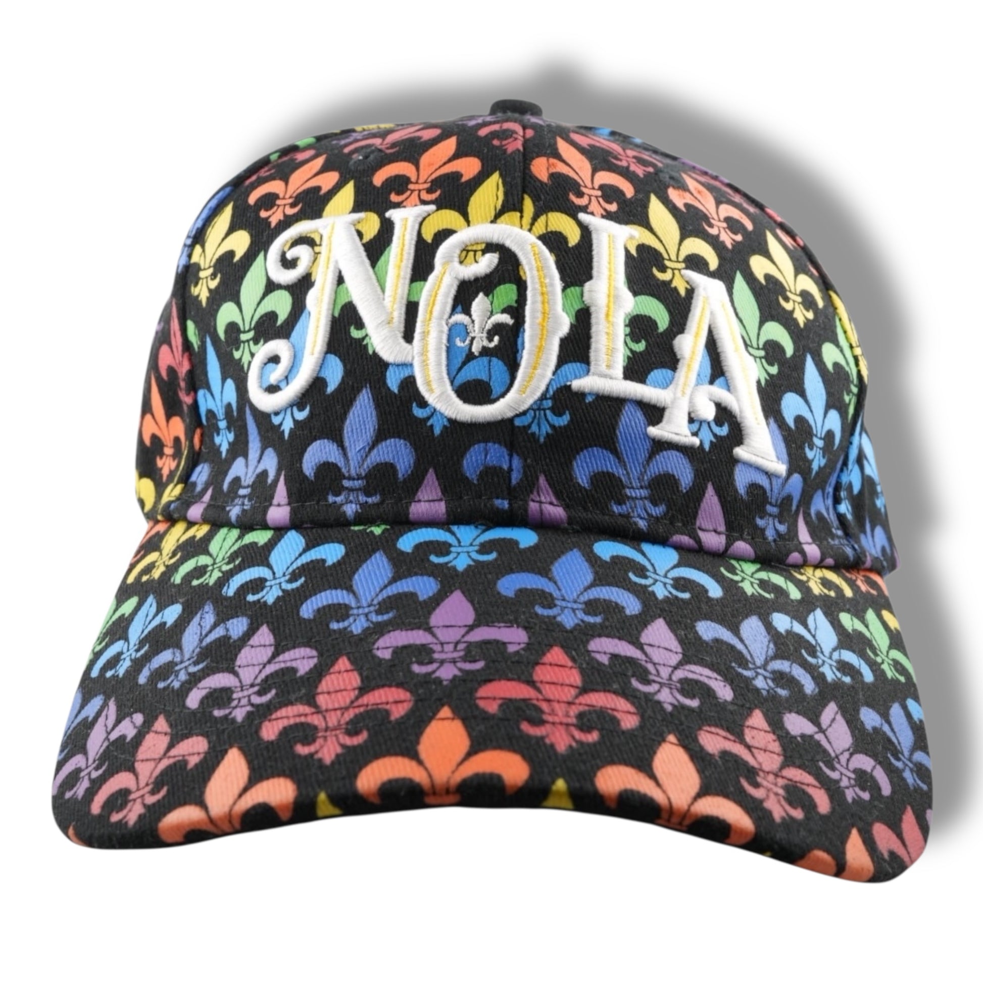 NOLA Rainbow Baseball Cap - local art - Hats - New Orleans Souvenir
