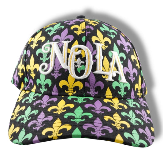 NOLA Mardi Gras Baseball Cap - Hats - New Orleans Souvenir