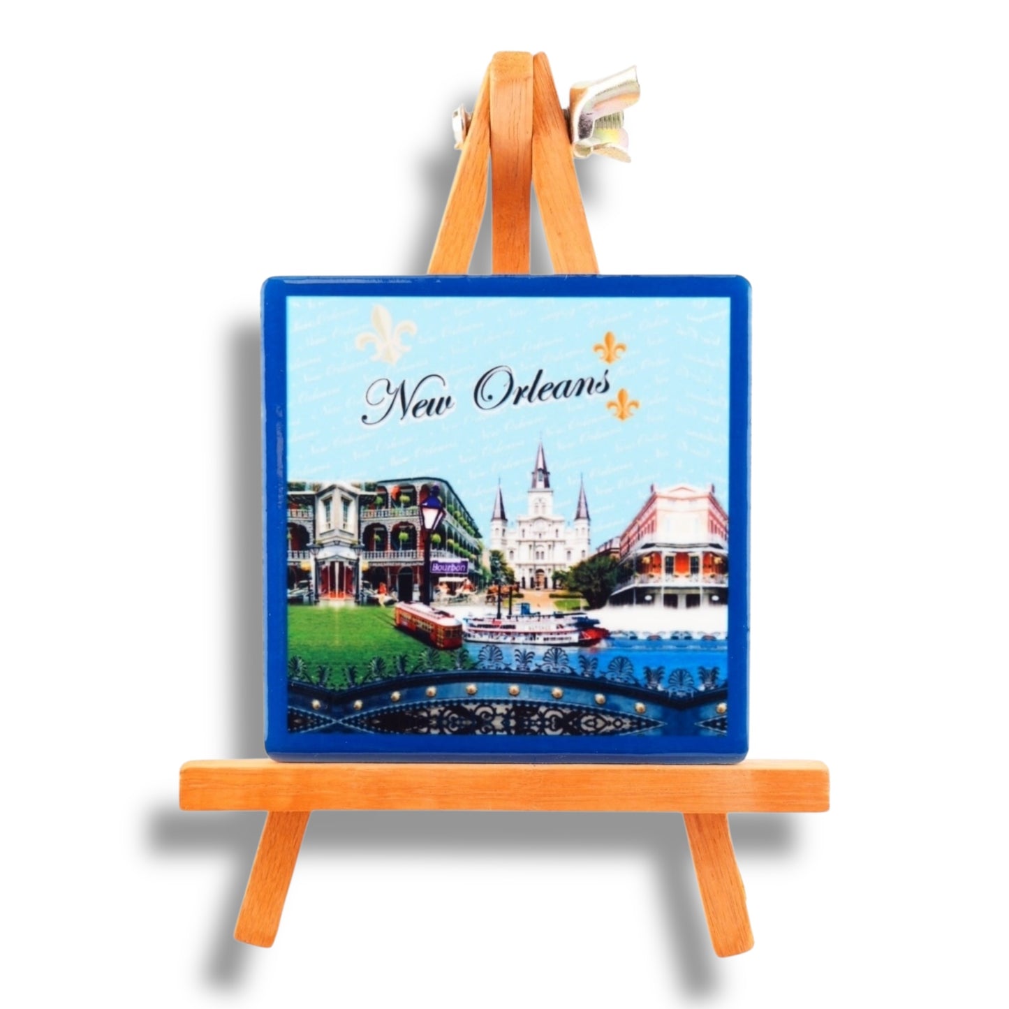 New Orleans Cityscape Ceramic Magnet - local art - Refrigerator Magnets