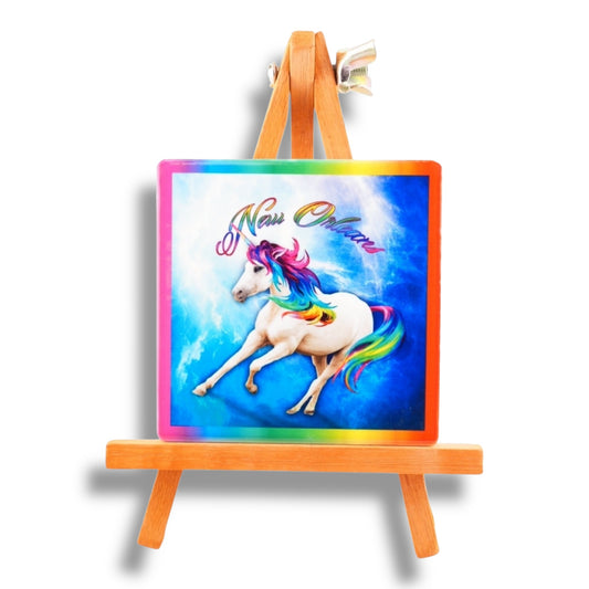 New Orleans Unicorn Ceramic Magnet - Refrigerator Magnets