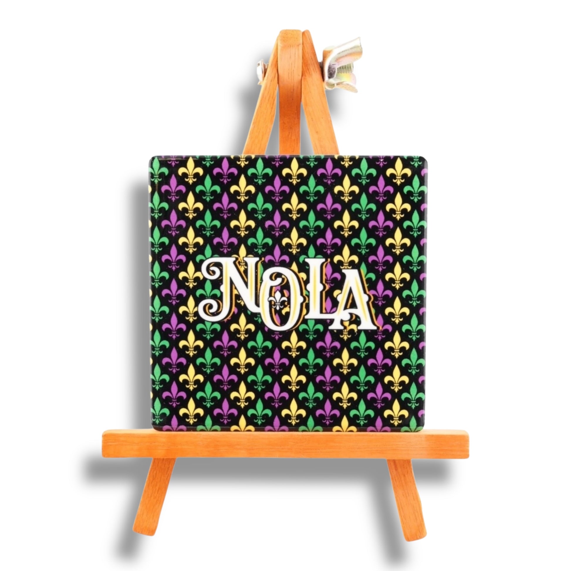 NOLA Mardi Gras Ceramic Magnet - Refrigerator Magnets - New Orleans Souvenir