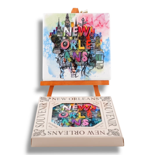 New Orleans Fun Colors Ceramic Coaster - Coasters